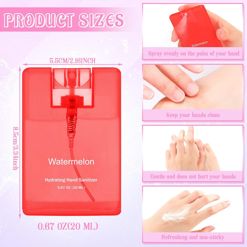 Set 3 0.67 oz Backpack of Power Mist Hydrating Hand Sanitizer Spray Bulk Travel Size Portable Hand Sanitizer Fl.