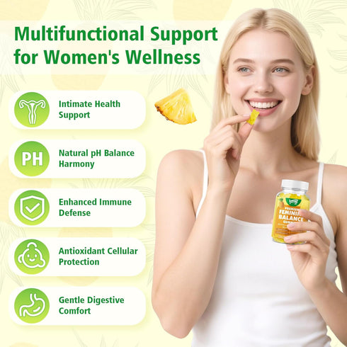 Gummies Immune Gummies Immune 120 Count Premium Feminine Balance for Women's Health, Hawaiian Pineapple Support pH