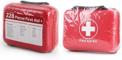 Compact First Aid Kit (228pcs) for Family Emergency Care, Waterproof EVA Case, Ideal for Car, Home, Camping