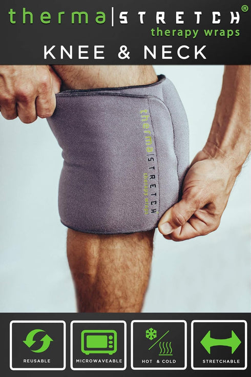 Knee Joint & Neck Microwaveable Wrap for Pain Relief, Hot Cold Therapy for Tendinitis and Soreness