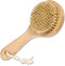 Dry Bath Body Brush with Short Handle, Natural Bristles for Exfoliation and Blood Circulation