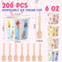 Ninehaoou 200 Sets 6 oz Frozen Ice Cream Cups Bulk with Spoons Disposable Dessert Bowls Colorful Ice Cream Bowls