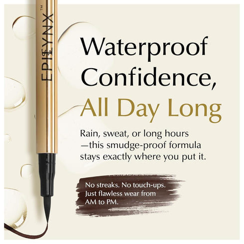 Waterproof Smudge-Proof Liquid Eyeliner Pen, Precision Tip for Long-Lasting Application, 2mL Brown
