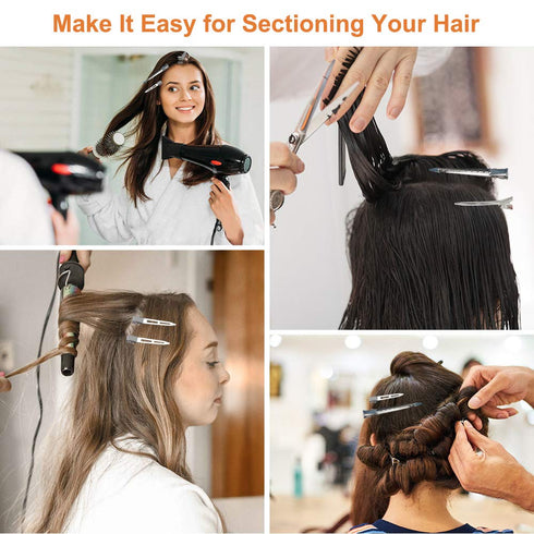 HiJeaton 60Pcs Metal Duck Billed Hair Clips for Women | Silver Hair Pins for Long Hair Styling