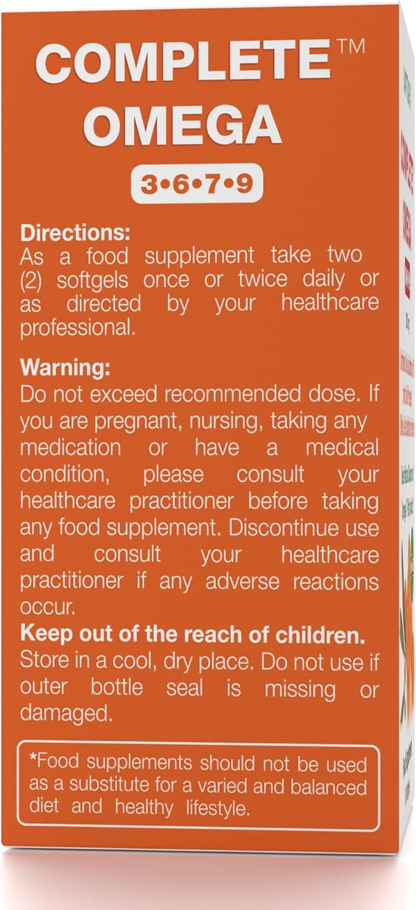 Complete Omega 3-6-7-9, Pure Sea Buckthorn Oil, Non-GMO, 60 Capsules, Cold Pressed