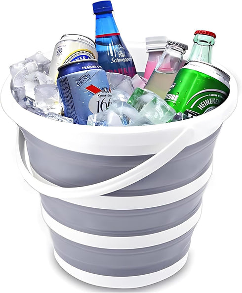 10L Collapsible Buckets for Cleaning, Foldable Beach Bucket with Handle, Collapsible Water Bucket