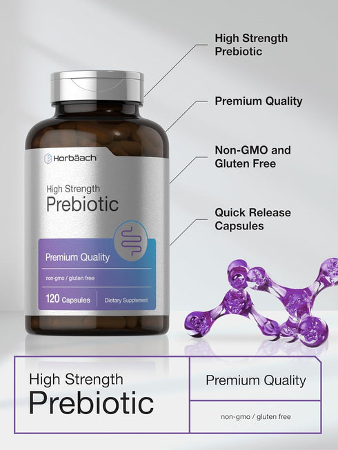 Horbaeach Prebiotic for Men and Women | 120 Powder Pills | High Strength & Premium Quality Supplement