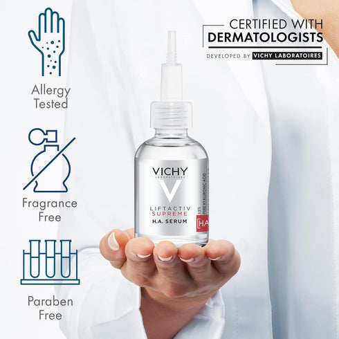 Vichy LiftActiv H.A. Wrinkle Corrector Hyaluronic Acid Serum for Face, 1.5% Hyaluronic Acid + Vitamin C, Anti Aging