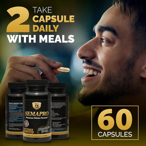 Semapro 60 (1 Extreme Semen Volumizer and Male Energy Formula - All Natural Endurance, Stamina & Semen Health - caps