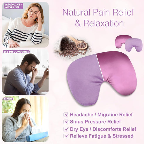 Atsuwell Sinus Mask, Warm Cold Compress Eye Mask for Dry Eyes, Microwavable Face Heating Pad for Migraines, Stress