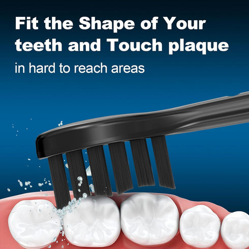 Replacement Toothbrush Heads 10 Pack Compatible with Gleem Electric Toothbrush, 5 Black + 5 White