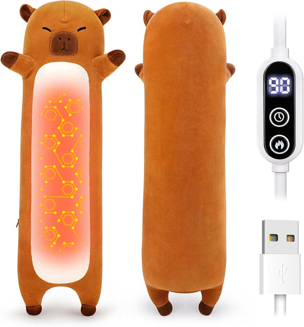 Capybara Heating Pad-USB Heated Plush Stuffed Animals for Period Cramps and Menstrual