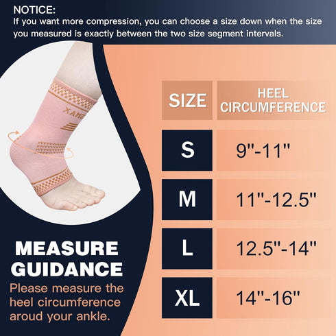 INDEEMAX Copper Ankle Brace for Women Men, Left and Right Foot Compression Support Sleeve Ankle Wrap Socks for Plantar