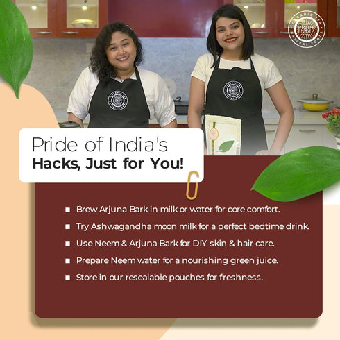 Pack 15.06 oz (426.94 Pride Of India | Ayurvedic Healing gm) | Includes Arjuna Bark Whole, Ashwagandha Root Whole