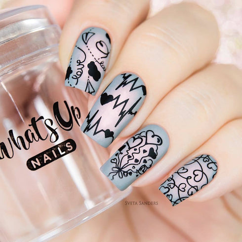 Whats Up Nails Valentine's Day Stamping Plates, 2 Pack (B024, B041) for Nail Art Design