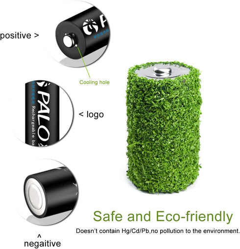 1.2V Ni-MH AAA 300mAh Rechargeable Battery, 12 Pack for Solar Lights, Remote Controllers, Electric Toys