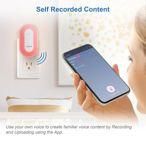 VTech BC8113 V-Hush Plug Sleep Training Soother with 40 Stories/Songs/Sounds & Record Your Voice, Bluetooth Speaker,