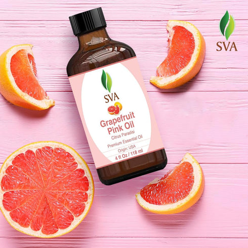 SVA Organics Grapefruit Pink Oil with Dropper - 118 ml (4 fl. oz.) 100% Pure for Skin, Hair, Aromatherapy