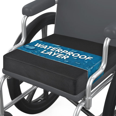 YOUFI Wheelchair Seat Cushion with Waterproof Layer Breathable Cover, High Rebound Memory