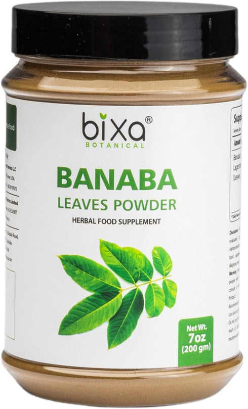 bixa BOTANICAL Banaba Leaf Powder, 7 Oz (200g), Natural Antioxidants Herbal Supplement