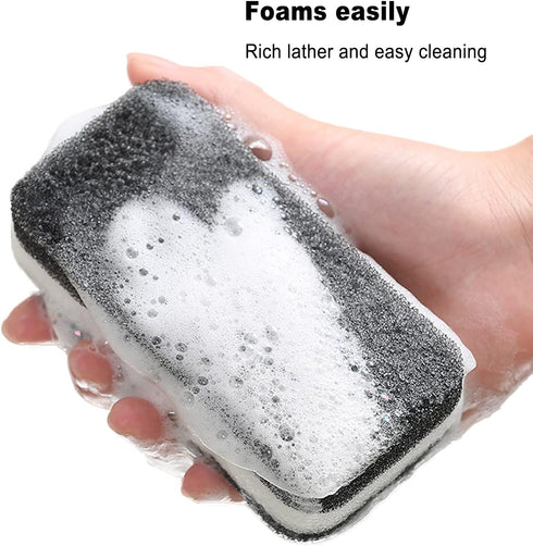 Kitchen Dishwashing Sponge, Bulk Non Scratch Scouring Pad, Odor-Free Sponges for Washing Dishes, 24 Pack (Black)
