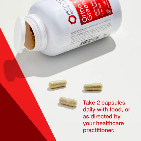 Protocol Ortho Multi Greens Multivitamin with Green Superfoods, 180 Veg Caps, with Vitamins C, B6, B12 & More
