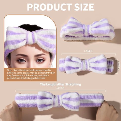 Teenitor Makeup Headband, Spa Headband for Girls, Fluffy Bow Headbands for Washing Face & Skincare