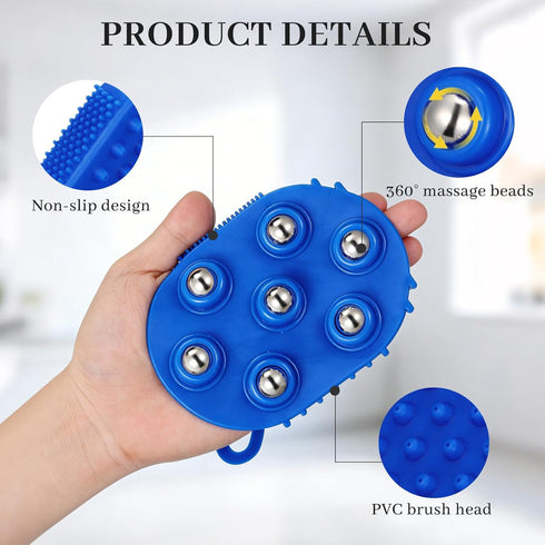 Set 2 Handheld Roller Ball Massage Hand Massage Gloves for Lymphatic and Scalp Massage Tool Ideal for Head Face Neck