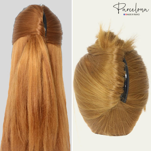Parcelona French Twist Large 4" Celluloid Side Hair Comb Set of 2, No Slip Styling for Women