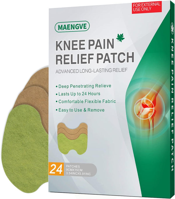 Extra Strength Pain Relief Patches - 24 Patches for Knee, Neck & Back - Fast & Long-Lasting Relief