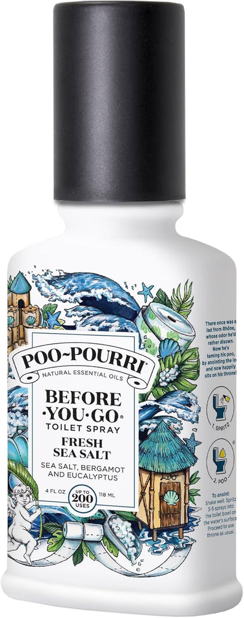 Poo-Pourri Before-You-Go Toilet Spray, 4 Fl Oz, Fresh Sea Salt, Bergamot and Eucalyptus
