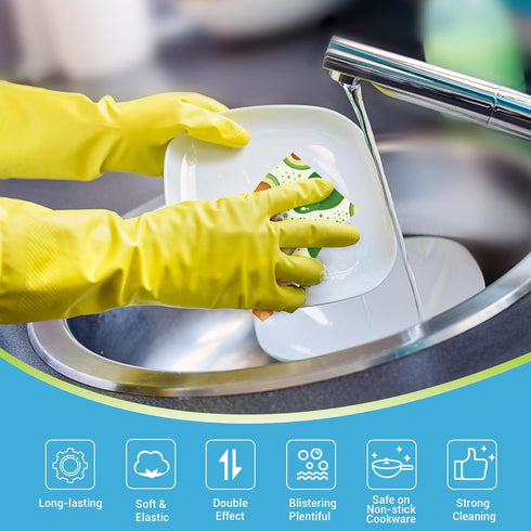 AIDEA Sponges Kitchen, Non-Scratch Scrub Sponges-24Count, Sponges for Non-Stick Cookware, Cellulose Sponges for Dishes, Cleans Fast Without Scratching, Cleaning Sponge for Kitchen, Bathroom, Household by AIDEA