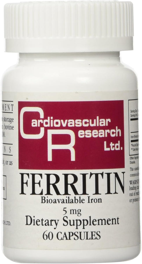 Cardiovascular Research Ferritin Maximum Absorption Iron Supplement - 60 Capsules, 01-Cream