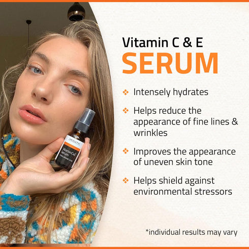 YEOUTH Vitamin C Face Serum 1oz with Hyaluronic Acid, Hydrating for Dull Spots