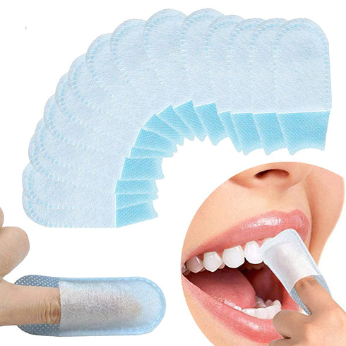 50Pcs Finger Cleaning Teeth Wipes, Disposable Non-Woven Fabric Soft Gauze for Infant Oral Care