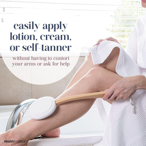 MainBasics Back Lotion Applicator - Long Handle, Washable for Self and Elderly Use with Cream