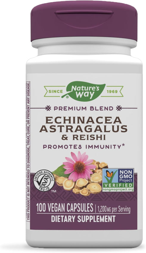 Nature's Way Echinacea Astragalus & Reishi, 100 Capsules, Immune Support
