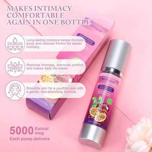 MoMogege 50ml (2-Month (1-Pack) Bioidentical Estriol Cream for Women: Daily Hydrating Moisturizer Lightweight