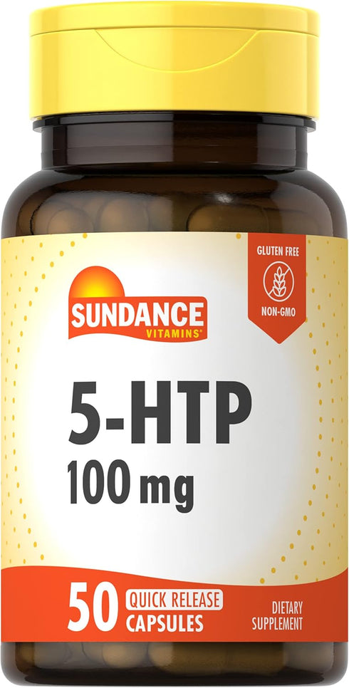 Sundance 5-HTP 100mg | 50 Quick Release Capsules | Non-GMO & Gluten Free Supplement