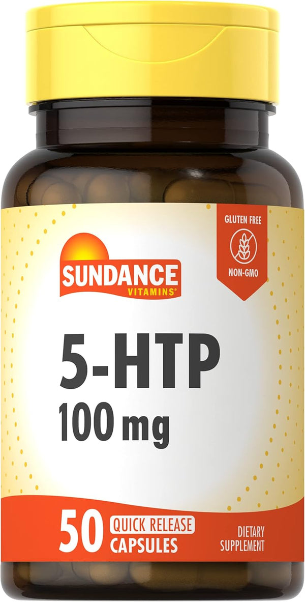 Sundance 5-HTP 100mg | 50 Quick Release Capsules | Non-GMO & Gluten Free Supplement