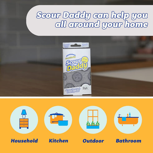 Pack 2 Scrub Daddy Scour Daddy Style, Scourers Non Scratch Scrubbing Sponge, Scouring Pads, Kitchen Sponges for Dishes