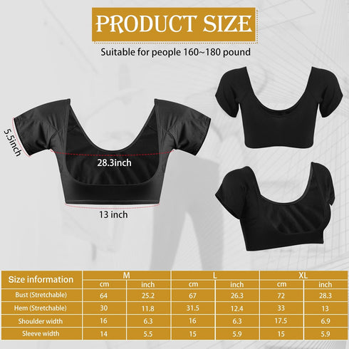 Zhanmai 3 Pcs Underarm Sweat Vest, Sweat Proof Pads for Women, Armpit Sweat Protection (White, Black, Beige, X-Large)