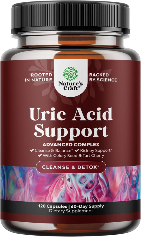 Herbal Uric Acid Cleanse and Detox - Daily Kidney Cleanse and Uric Acid Support Supplement for Adults