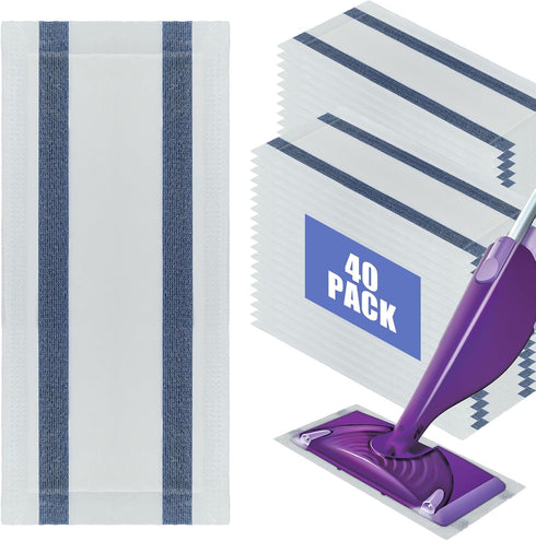 40 Pack Disposable Mop Pad Refills for Swiffer WetJet, Multi-Surface Wet Jet Pad Refills for Floor Cleaning