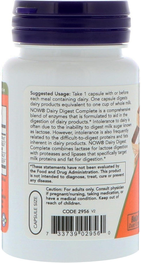 NOW Dairy Digest Complete, 90 Veg Capsules