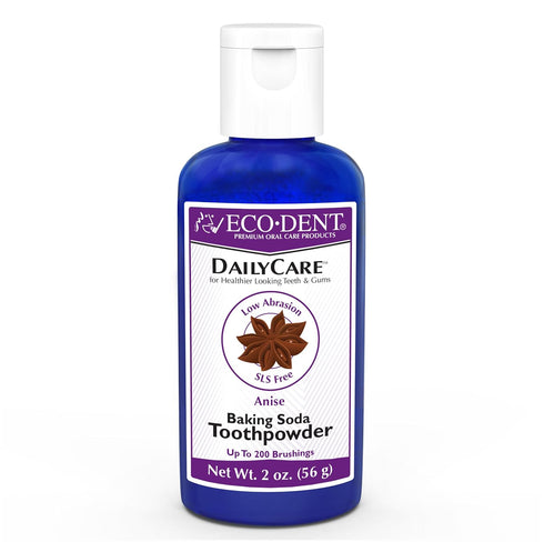 Eco-Dent DailyCare Baking Soda Toothpowder, Anise - SLS & Fluoride-Free with DailyRinse Pack