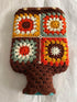 YDMZZB Pattern,2L Crochet Hot Water Bottle Cover,Granny Square Crochet Only Cover Bag (Rainbow Sunflower)