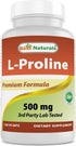 Best Naturals L-proline Amino Acid Dietary Supplement | 500 mg, 120 Count