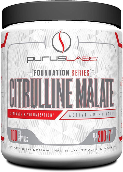 Purus Labs Foundation Series Citrulline Malate Powder, Active Amino Acid L-Citrulline, 100 Servings, Unflavored