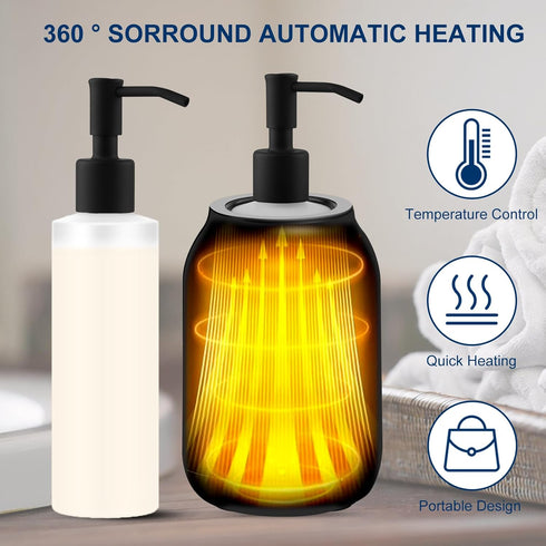 SUQAEEI Massage Oil Heater Warmer,with / Switchable Display, Two Oil Dispenser BottleConstant Temperature,Body Salon